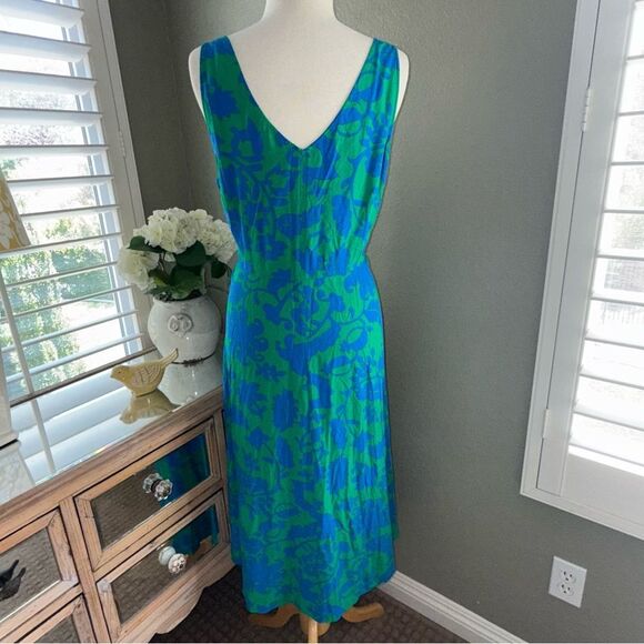 Boden Rosaline Midi Dress Tropical Retreat Emerald Size 16 V-Neck Sleeveless - Picture 9 of 14